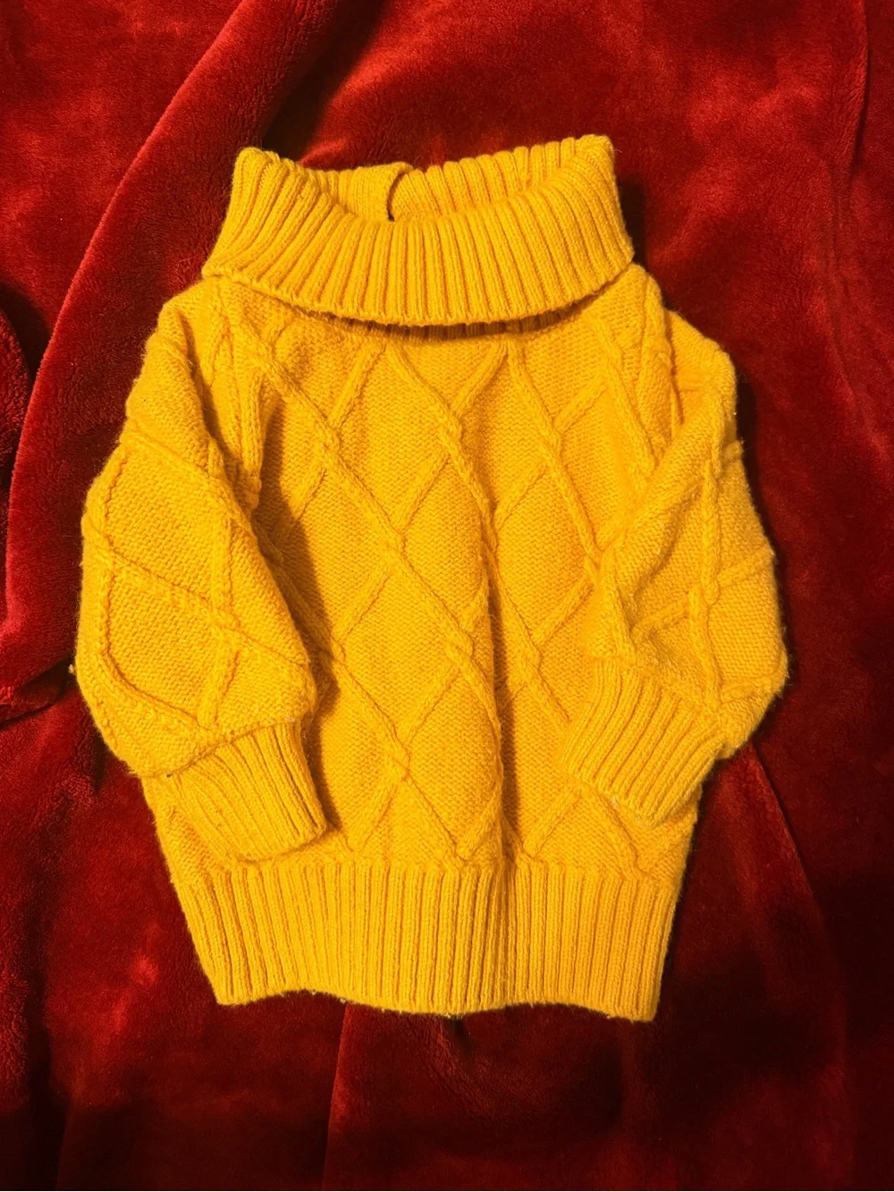 Janie and Jack Golden Yellow Cable Turtleneck Sweater